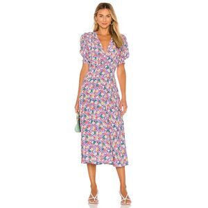 FAITHFUL THE BRAND 6 Marie-Louise floral Midi dress crepe Nefeli revolve royal